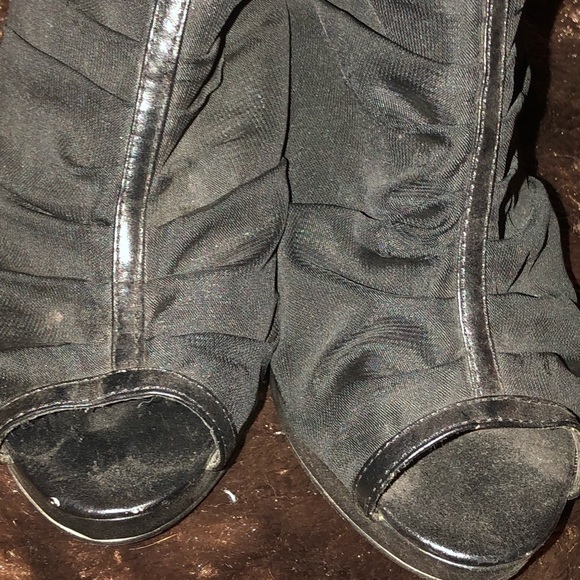 Wild Rose size 10 sheer opentoe platform heels with back zip bootie look - Picture 5 of 8